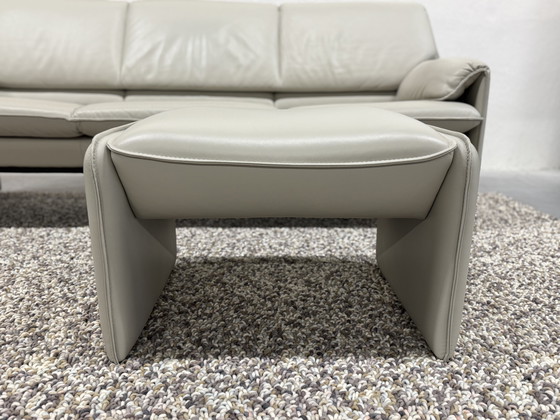 Image 1 of Leolux Bora Beta Sofa 3 Seater with Ottoman Wapiti Chuchubi Leather