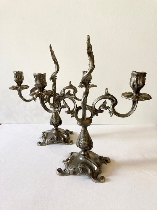 Candelabro a due luci, stile Luigi XV