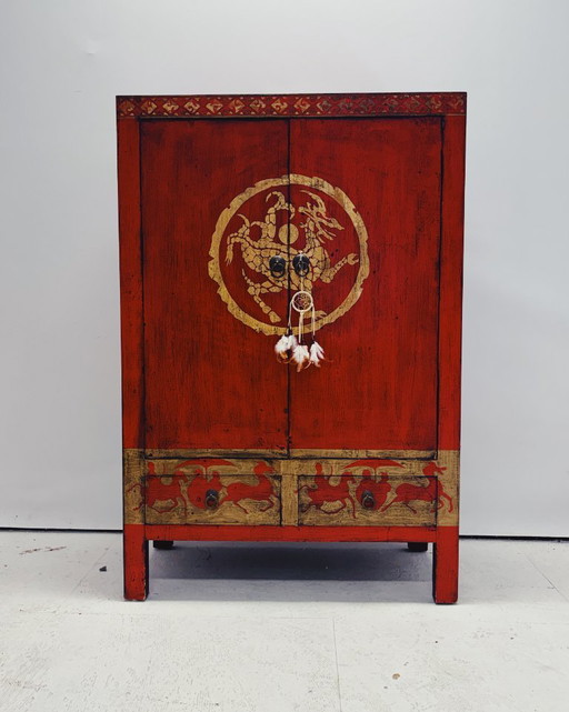 Rode Chinese Kabinet – opbergkast, Wood