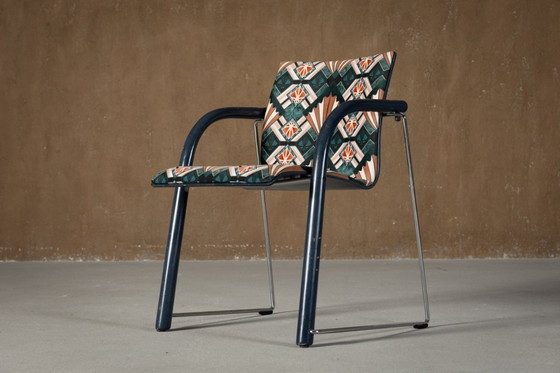 Image 1 of Vintage A 320 Armchair by Wulf Schneider & Ulrich Boehme for Thonet 1980’s in Eltham Palace Velvet (set of 4)