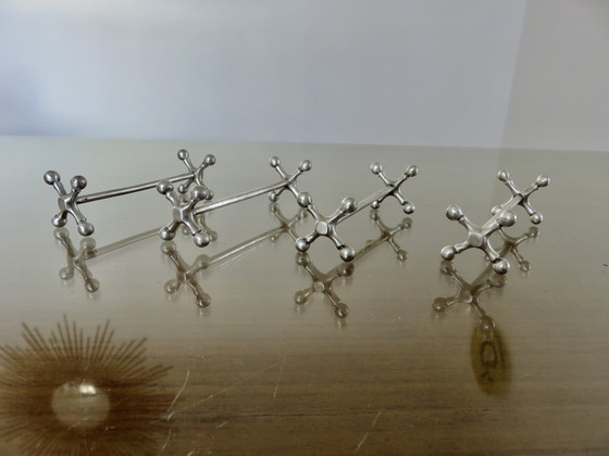 Image 1 of Série de 4 Porte Couteaux, Design, en Métal Argenté, 1970