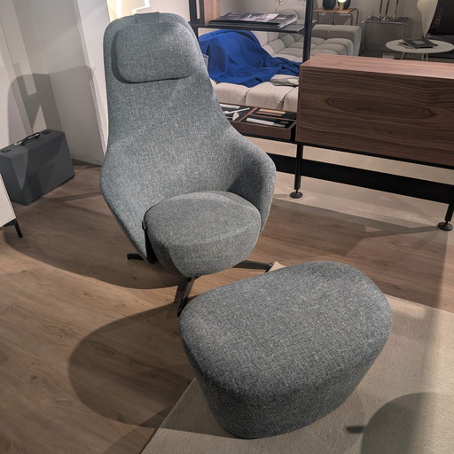 Fauteuil de détente B&B Italia Harbor avec repose-pieds