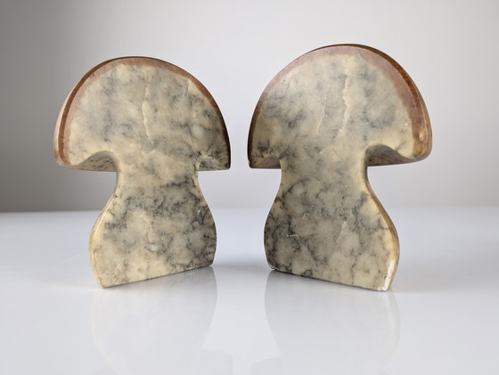 Image 1 of Fermalibri a forma di fungo in alabastro, Italia, anni '60