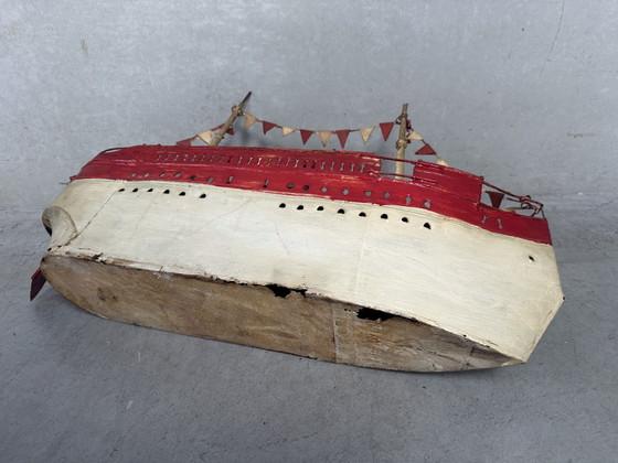 Image 1 of Brutalist 'steamer' model boat - Emmanuel Hiel