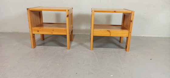 Image 1 of Set of 2 vintage pine night stands 