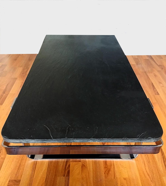 Image 1 of Tavolino in ardesia cromata Peter Draenert Style