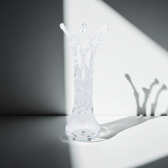 Image 1 of Vaso scultoreo in vetro Dutz – Vetro trasparente soffiato a bocca, design olandese