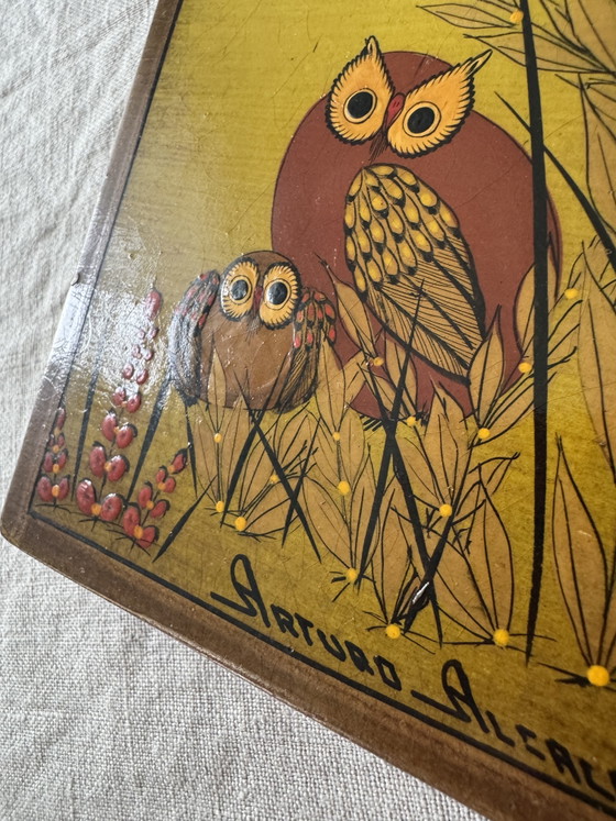 Owl; vintage painting from Mexico, Arturo Alcala - folk art, wood – Paintings & Drawings (photo 9 of 11)