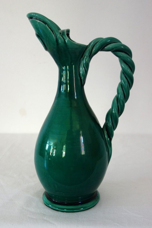 Krug aus glasierter Keramik Frankreich, 1950er Jahre