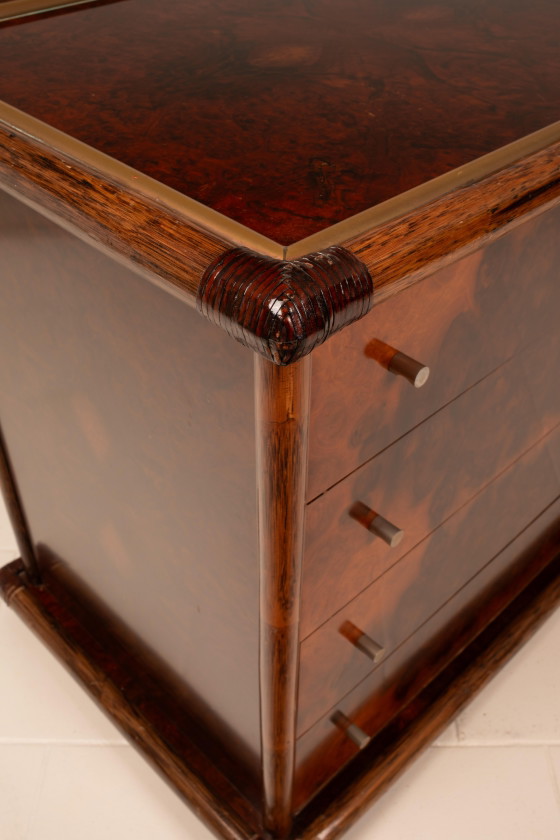 Alberto Smania Marango Cassettiere in radica e bambù Studio Smania – Leather, Brass, Italian Design (photo 12 of 26)