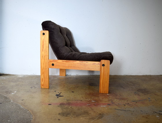 Image 1 of Brutalistische fauteuil uit de jaren 70, vintage koordstoel, ruimtetijdperk