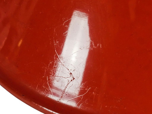 Lámpara colgante de diseño industrial en metal | Naranja | Casquillo de porcelana | Años 80