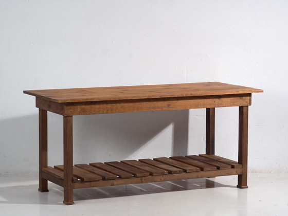 Antike Kücheninsel aus Massivholz (ca. 1920) #5 – Esstische, Rustic (photo 2 of 40)
