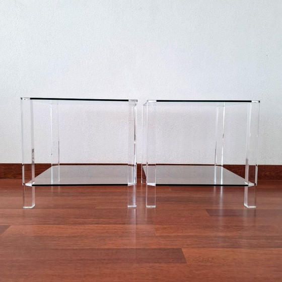 Image 1 of Ensemble de 2 tables d'appoint « La Haye », design Bor - Non signées