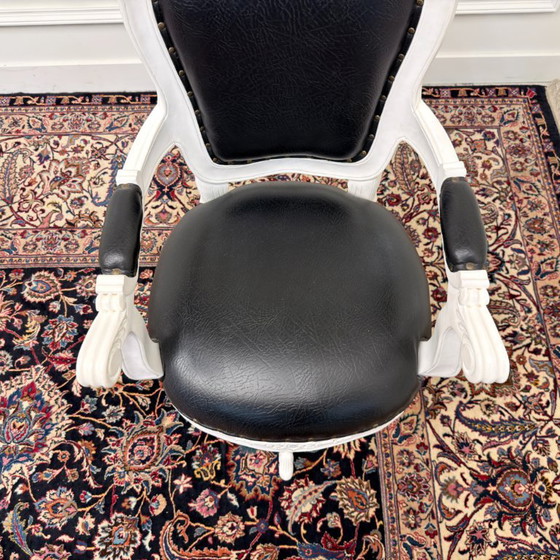 Klassisches Englisches Weißes Schreibtisch-Set mit Bürostuhl – Leather (photo 22 of 24)