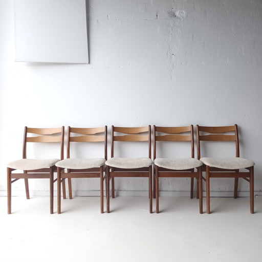 5x Vintage Esszimmerstühle aus der Mitte des Jahrhunderts