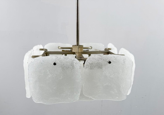 Image 1 of Lampe en verre glacé/plafonnier de J.T. Kalmar pour Kalmar Franken, modèle : Bernstein, Autriche, années 1960