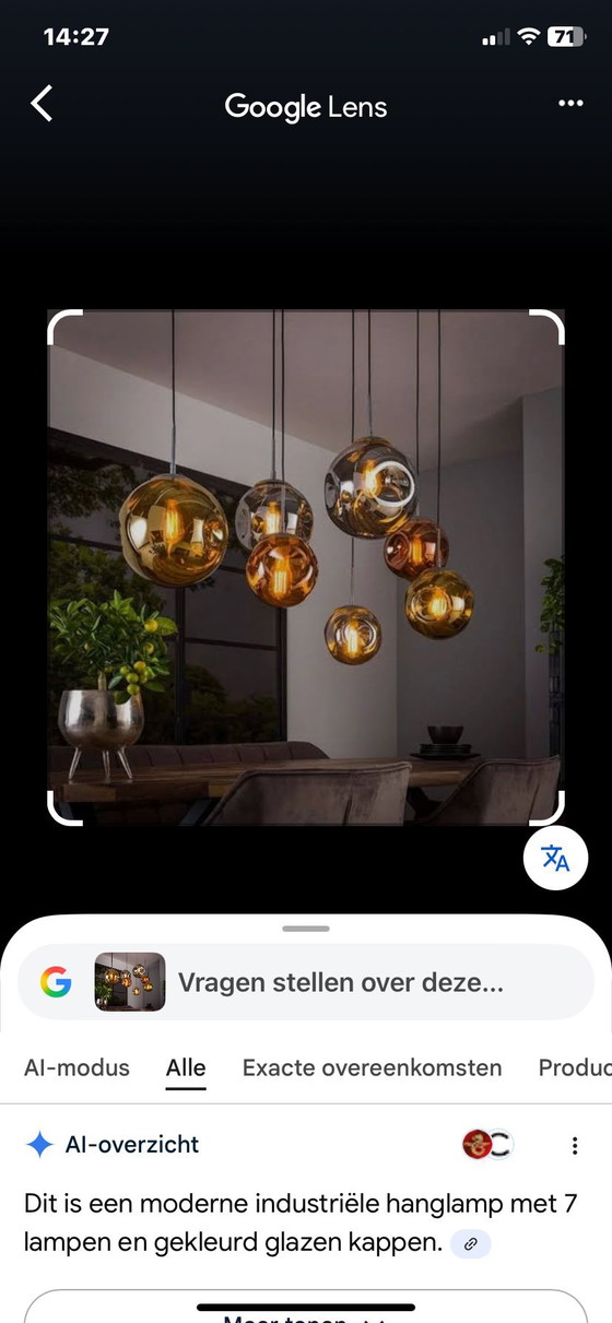 Image 1 of Lampada a sospensione a 9 luci Gerba design