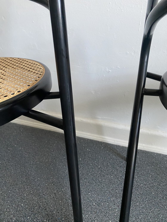 Image 1 of Italienische Stühle Stahlrohr Rotin 1970er Vintage