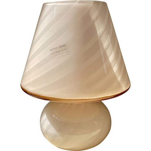 Lámpara vintage de cristal de Murano con forma de espiral de Venice Glass, Italia, 1970