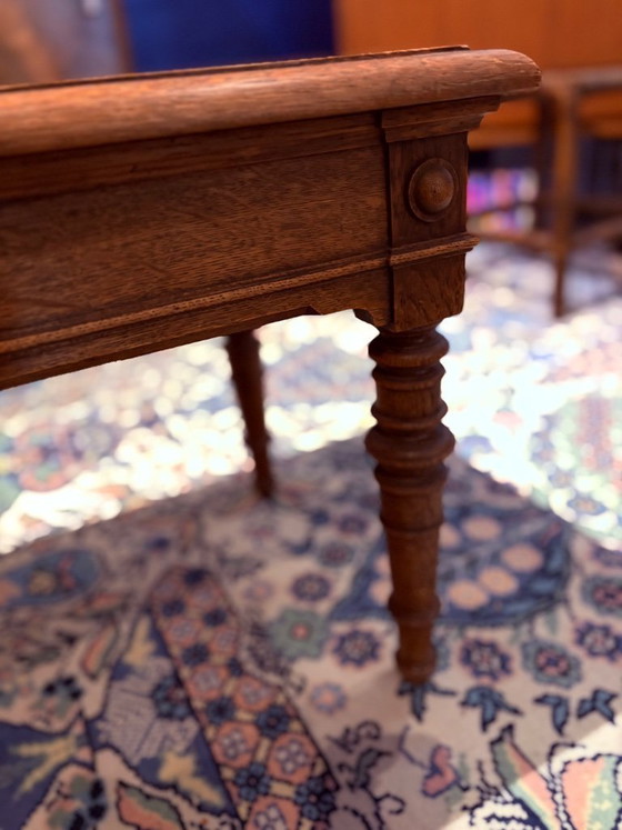 Image 1 of Table basse/banc caractéristique en chêne massif de style néo-Renaissance