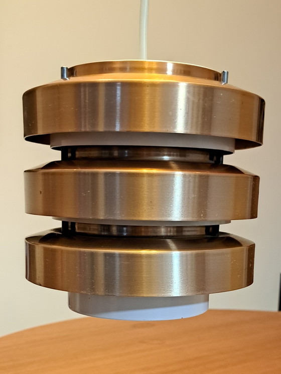 Image 1 of VEB Metalldrucker Halle – Suspension Vintage en Métal – 1970 – Ø 18 cm