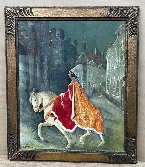Oil on panel Countess of Flanders – Paintings & Drawings, Wood (photo 9 of 9)