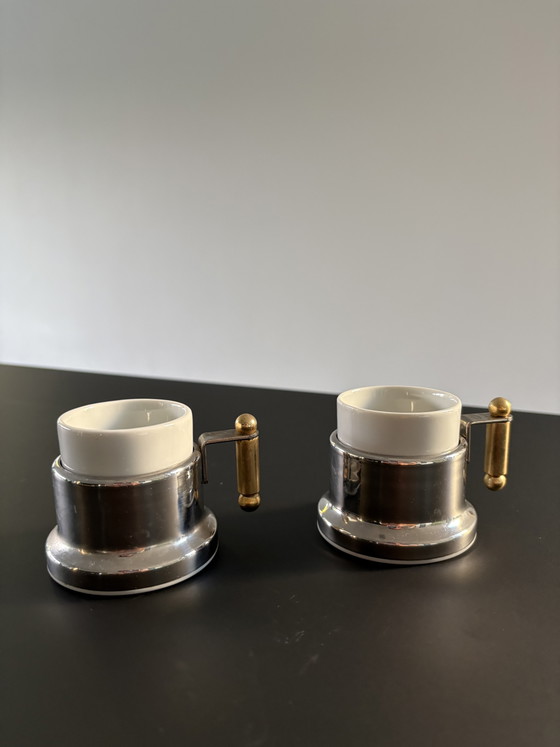 Vintage 1980’s Vev Vigano Kontessa Espresso Set – Servies, Metal (photo 9 of 14)