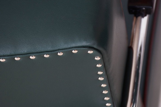 Restored Bauhaus Stool, by Robert Slezák, Chrome, Leather, Czech, 1930s (photo 3 of 20)