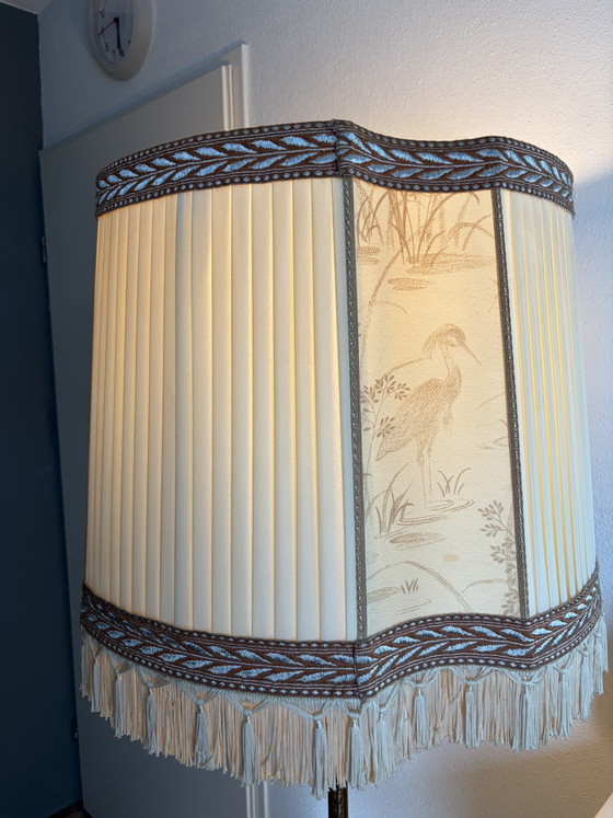Lampada da Terra Vintage Onice Marmo Ottone Con Paralume – Lampade da terra, Marble, Textile (photo 8 of 11)