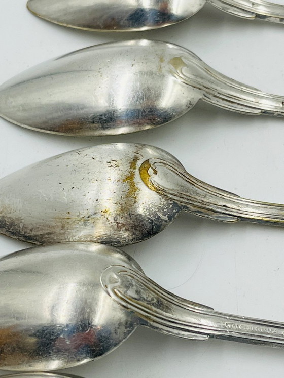 Lot of 6 Silver-Plated Soup Spoons Wiskemann – Cutlery Sets, Metal (photo 15 of 15)