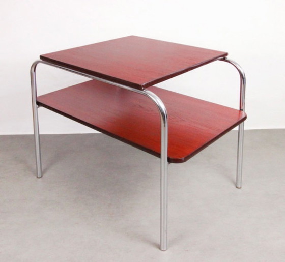 Image 1 of Chrome-plated Bauhaus side table "Carmin"