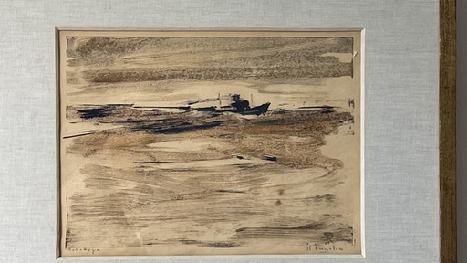 René Engelen (1897-1971) - Monotipo único "Puerto de Amberes"