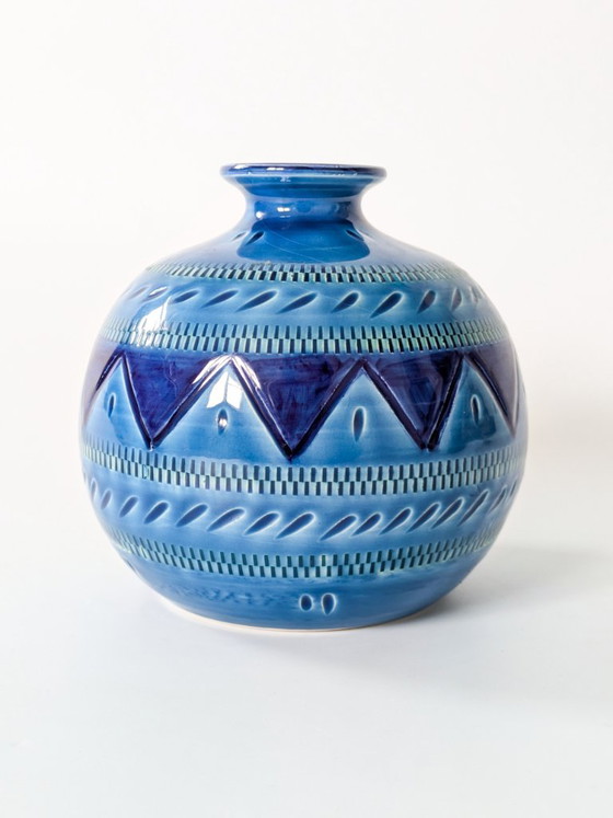 Vintage Italian Ceramic Vase, Rimini Blu Style, 1980s – Sardartis Castelsardo (photo 2 of 11)
