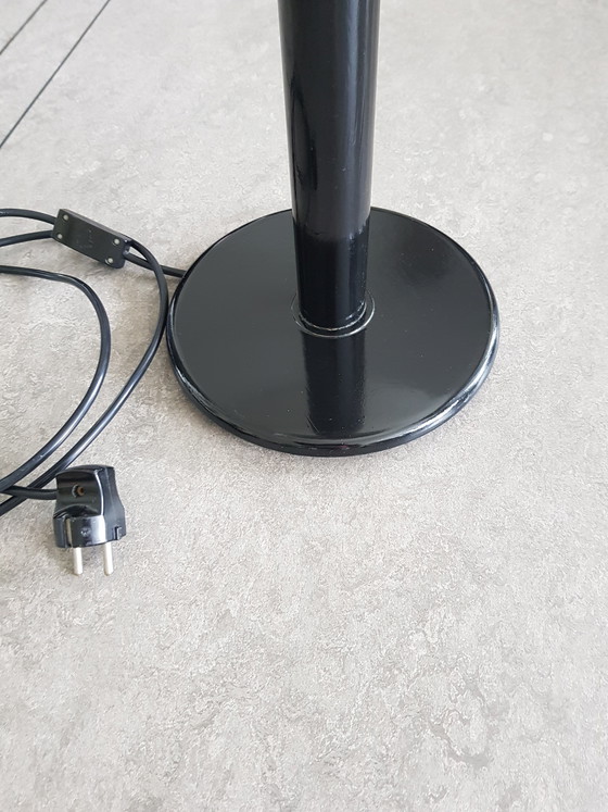 Image 1 of Table/desk lamp from the 1970s, black base / white shade.