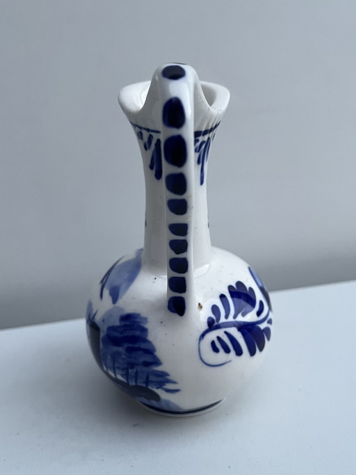 Delft Blue * “Hand Painted Delft” Small Vase 13cm High 9cm Wide +-8cm Diameter