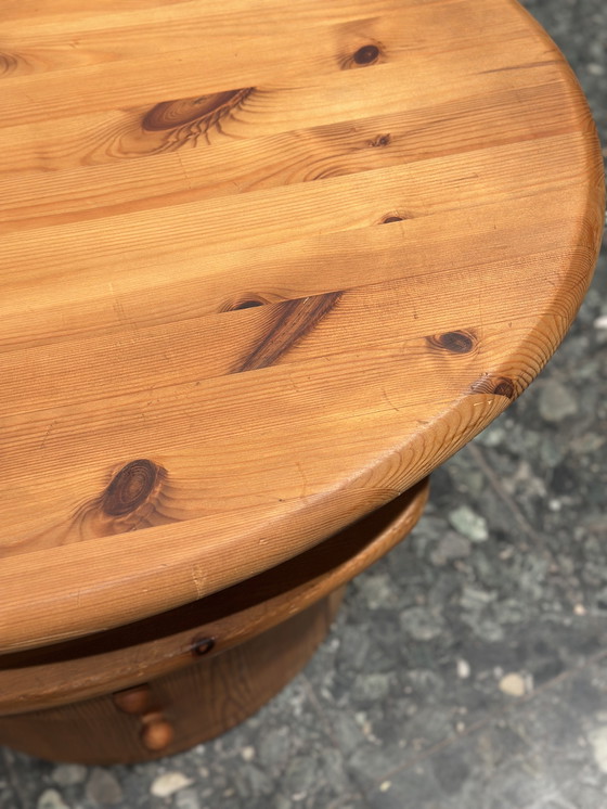 Image 1 of Vintage Pine Brutalist Side Table TV Furniture