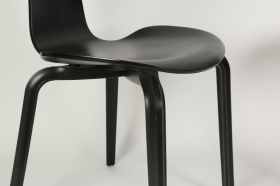 6 x Fritz Hansen, Grand Prix-ontwerp van Arne Jacobsen – Eetkamerstoelen, Wood (photo 5 of 7)