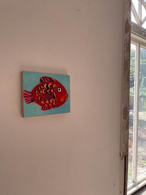 Painting of a fish on wood – schilderijen tekeningen (photo 2 of 7)