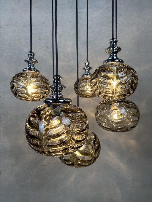 Vintage cascade pendant lamp - Oberglas Austria