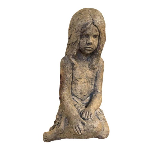 Fille en grès dans le style d'Elie van Damme pour Amphora, années 1970