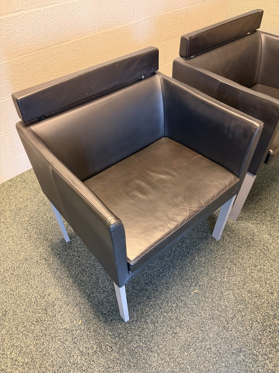 Image 1 of Wunderschöne, elegante schwarze Ledersessel