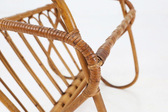 Image 1 of Portariviste in rattan vintage francese degli anni Cinquanta