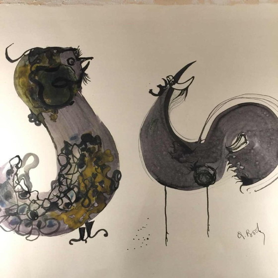 Anne Body, Il Grande Combattimento, Tecnica Mista su Carta, 1965 – Dipinti e disegni, Paper (photo 14 of 15)