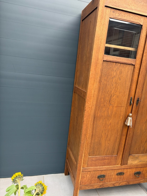 Art Deco wooden wardrobe 1930s – Glass, Metal (photo 2 of 15)