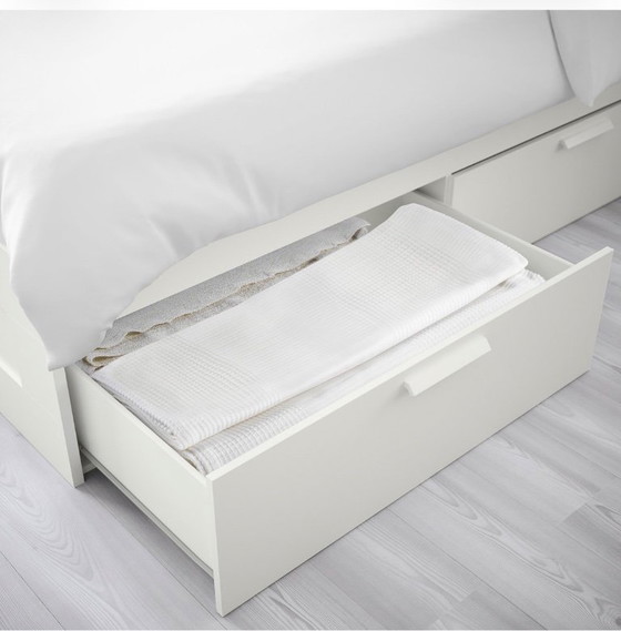 IKEA BRIMNES, Lits 2 places, Bois, Blanc, Modern (photo 5 sur 5)