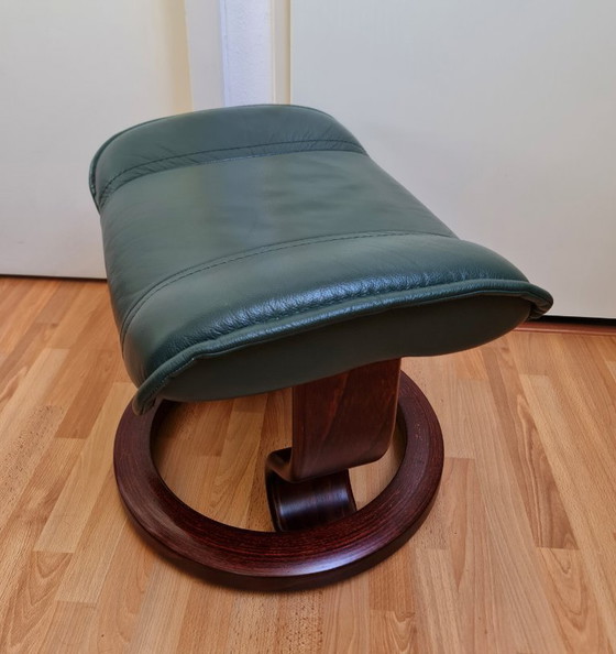 Image 1 of Pouf poggiapiedi vintage Stressless Ekornes verde