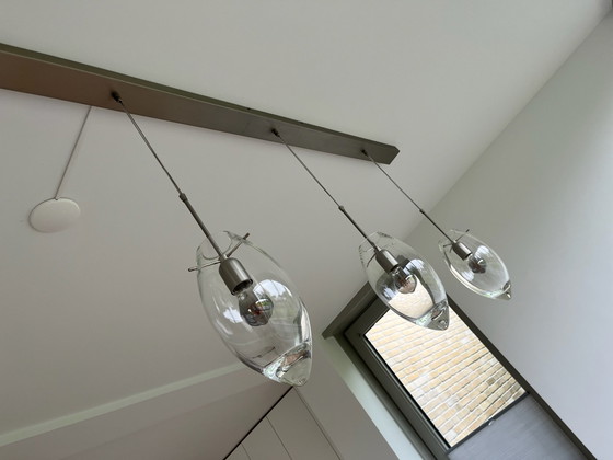 Design lamp, Hanglampen, Glas, Metaal, Transparant (foto 3 van 5)