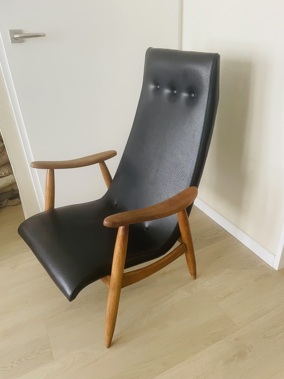 Louis Van Teeffelen Loungechair 1950-1960 – Fauteuils, Wood, Skai (photo 5 of 8)