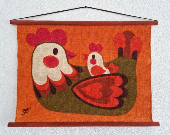 Vintage wandkleed met kip en kuiken van Hans Jurgen Schöbel -70s – Södahl Design Denmark, Wanddecoratie (photo 4 of 6)